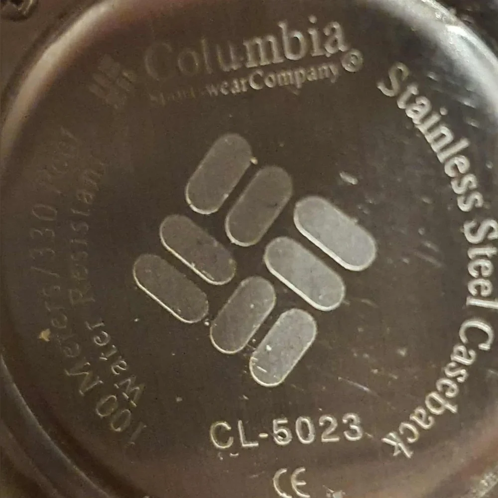 🦋10/$20🦋 Columbia CL-5023 Silver/Pink Nylon Digital Alarm Chrono Women's Watch